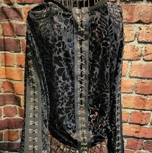 Velvet sheer Gothic Victorian blouse by Shrine hollywood California